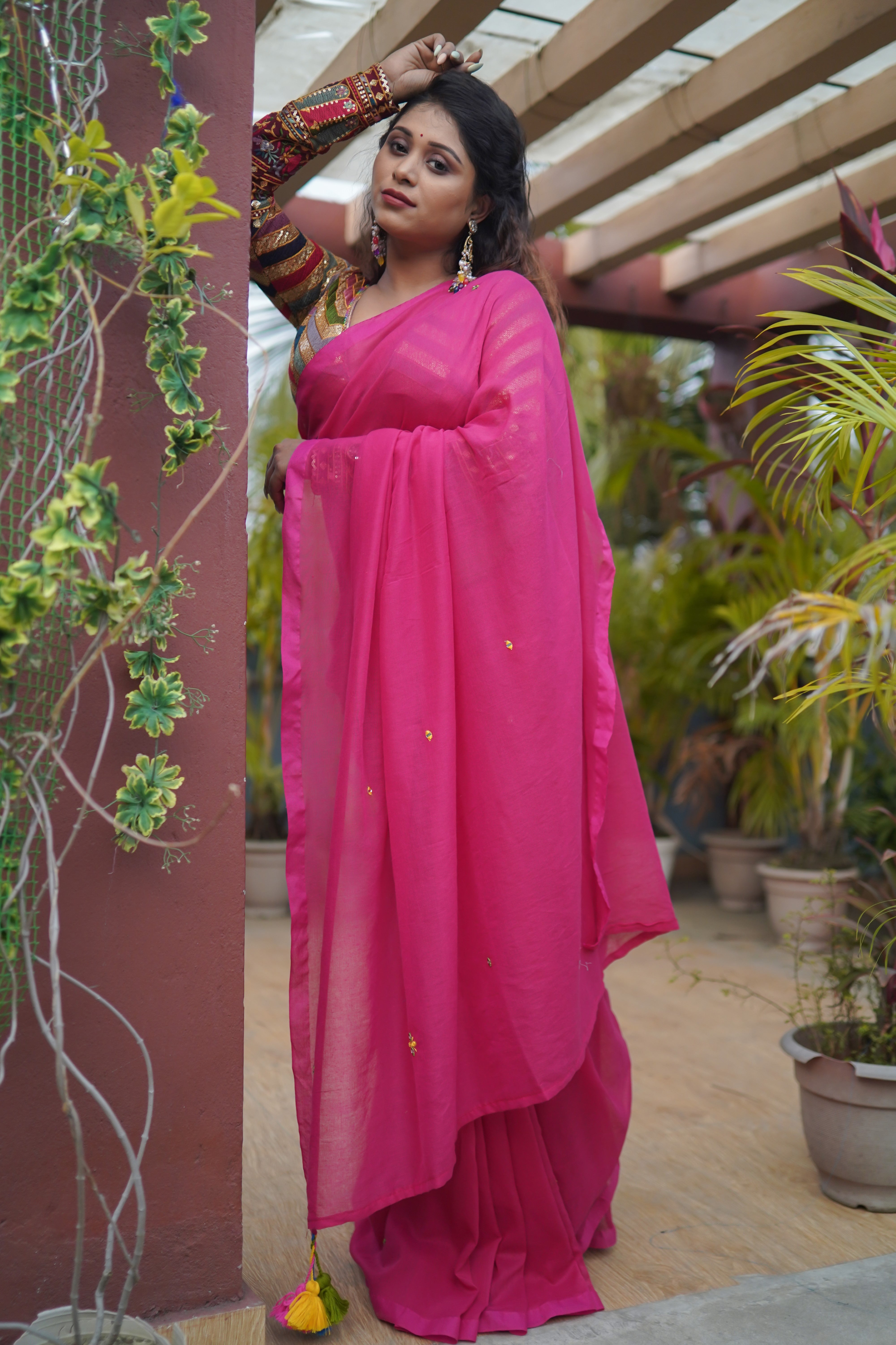 Rani Pure Khadi Cotton Hand Woven Saree