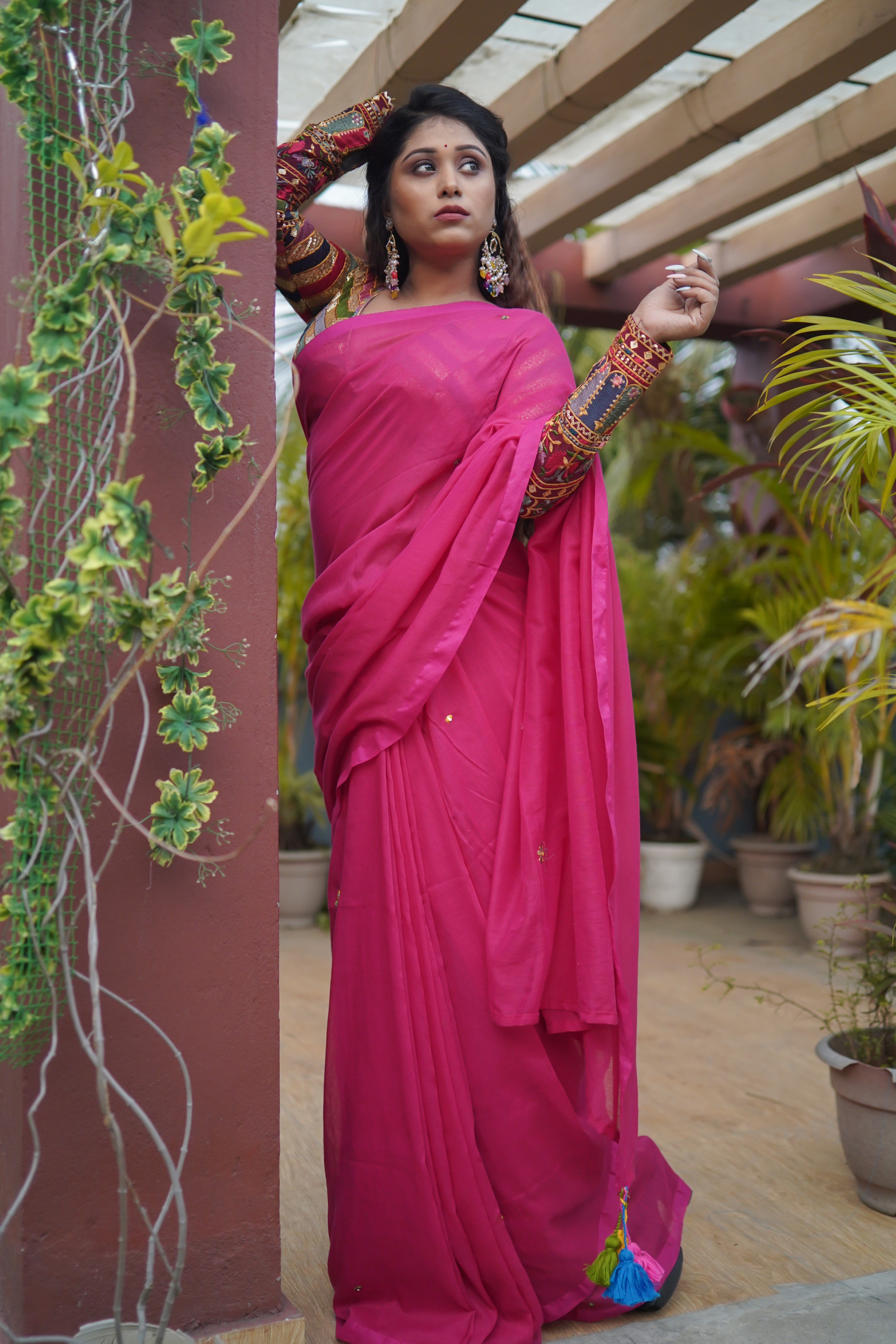 Rani Pure Khadi Cotton Hand Woven Saree