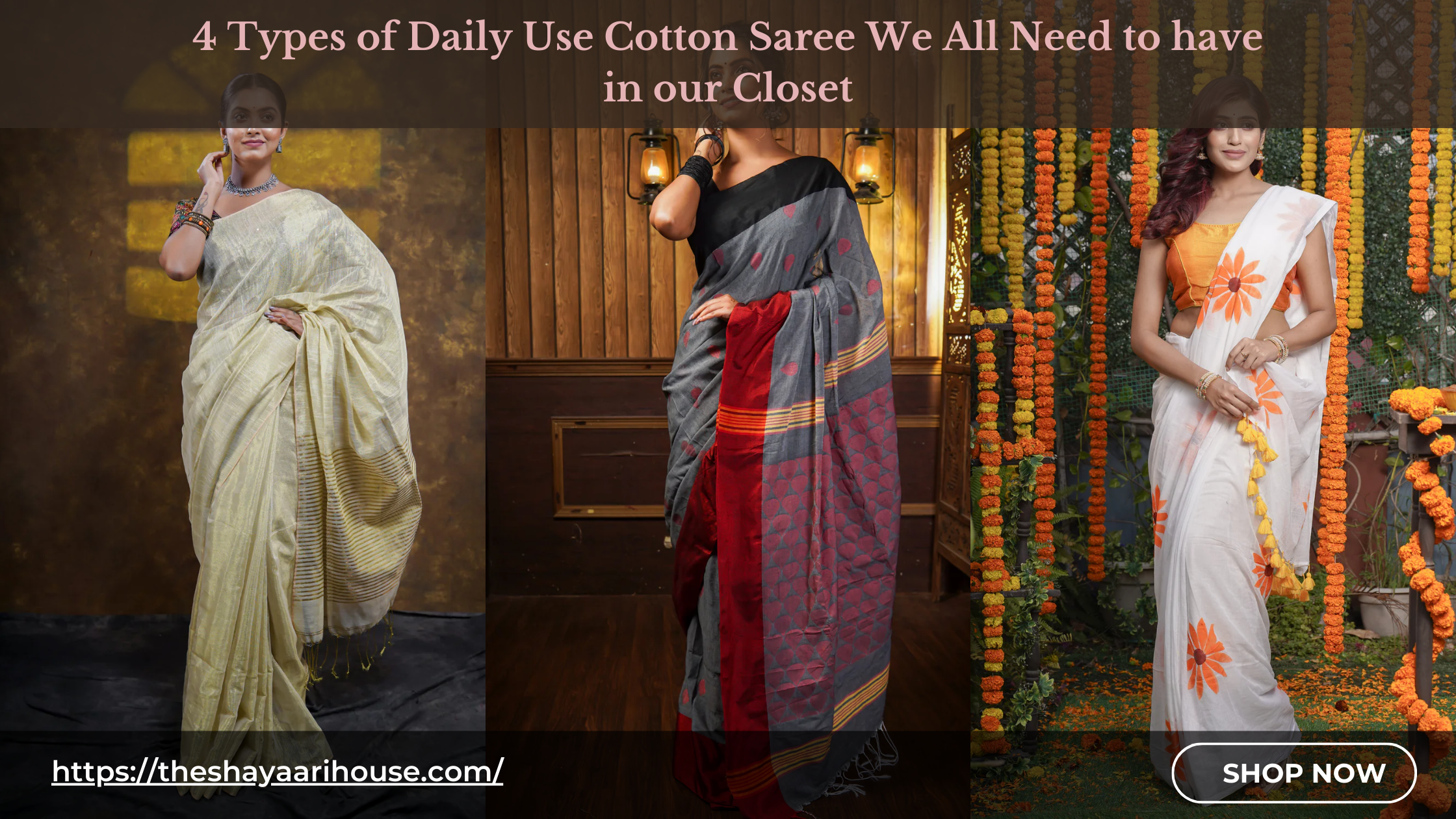 4 Types of Daily Use Cotton Saree​ We All Need to have in our Closet
